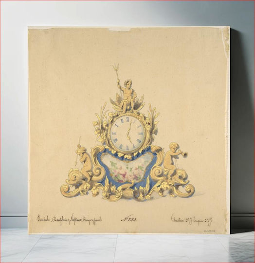 Design For A Clock With Neptune, Anonymous, French, 19th Century