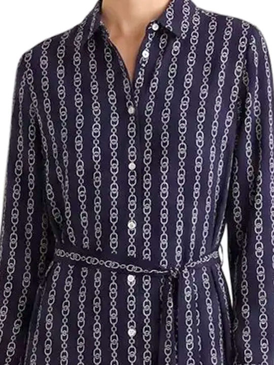 Rochie de vară Midi Rochie-cămașă Darkblue