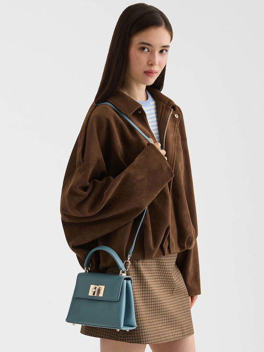 1927 Top Handle Damenhandtasche aus Leder zum Tragen in der Hand, über der Schulter oder Crossbody Cloud Blue