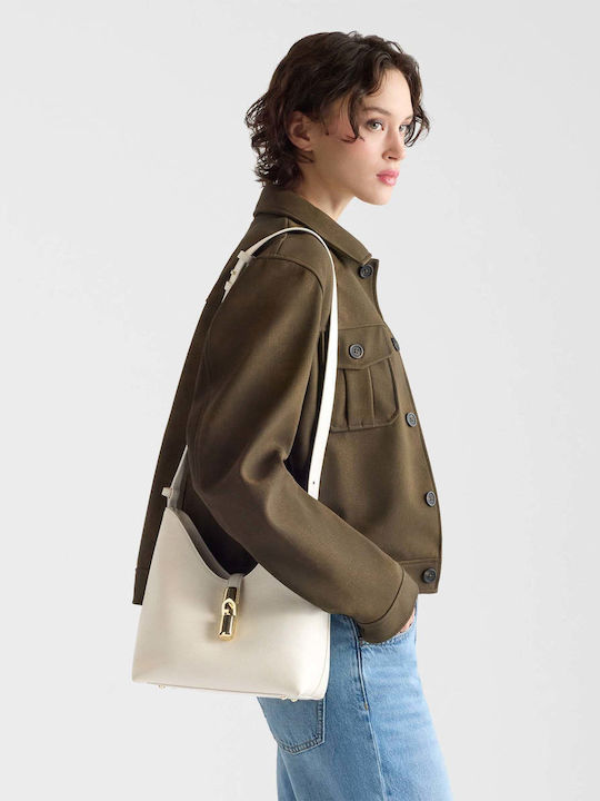 Goccia S Damen-Hobo-Tasche aus Leder Panna