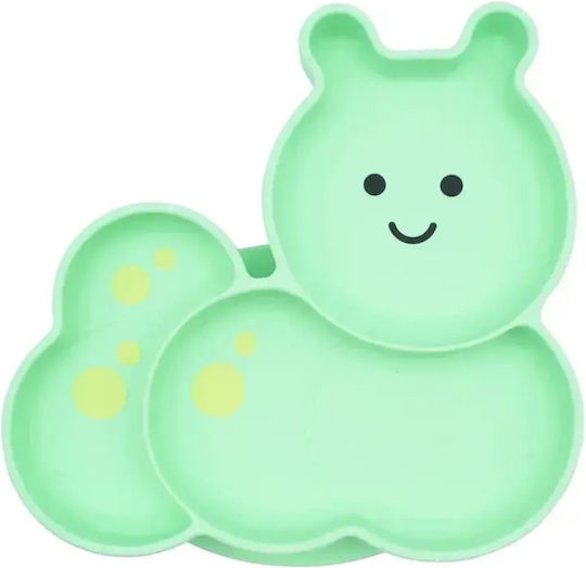 Melii Caterpillar Silicone Children’s Food Plate Green