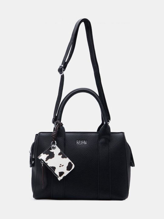 Schwarze Damen-Stofftasche Tote