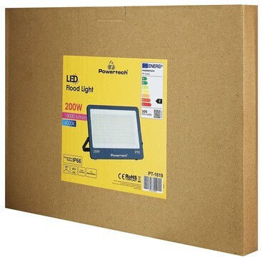 Powertech Влагоустойчив LED Прожектор 200W Неутрално Бяла Светлина 4000K IP66