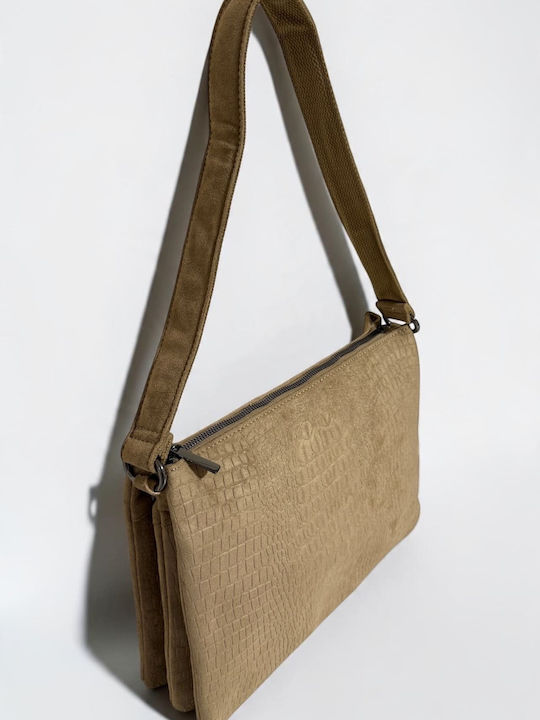 Kira Women's Shoulder Bag Suede Beige