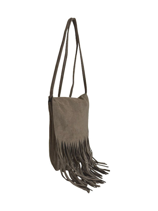 Women's Crossbody Bag in Suede with Fringes Puro