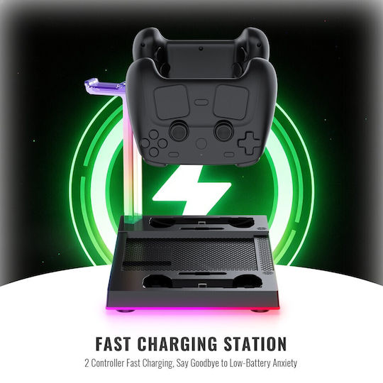 Imp Tech Dlx+led Multi-function Charge Cool Store Stand Steam Machine Black Grey Pc