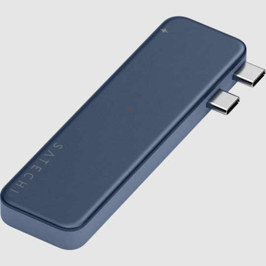 Satechi USB хъб с 5 порта и USB-C / USB-A връзка, син