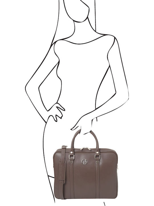 Tuscany Leather Shoulder / Handheld Laptop Bag in Grey TL142453 Tuscany Leather Shoulder / Handheld Laptop Bag in Grey TL142453