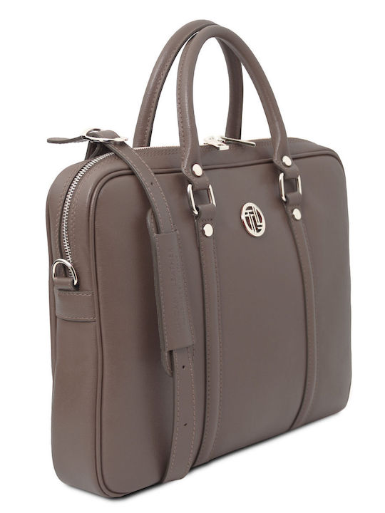 Tuscany Leather Shoulder / Handheld Laptop Bag in Grey TL142453