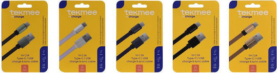 Tekmee Cablu USB-C tată - USB-A 18W Negru 1 m