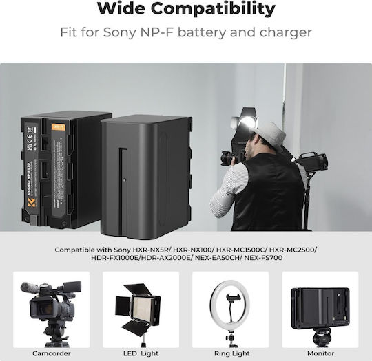 K&F Concept Încărcător Dublu de Baterii Compatibil cu Sony