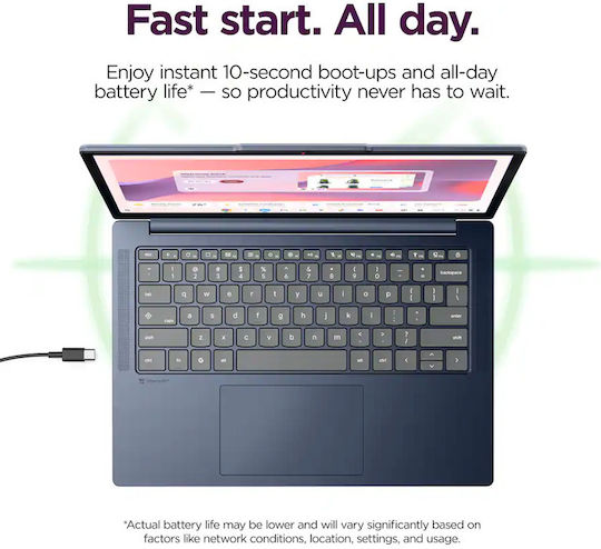 Chrome 14M8911 14" IPS FHD+ Touchscreen (Kompanio-450/8GB/128GB SSD/Chrome OS) (US Keyboard)