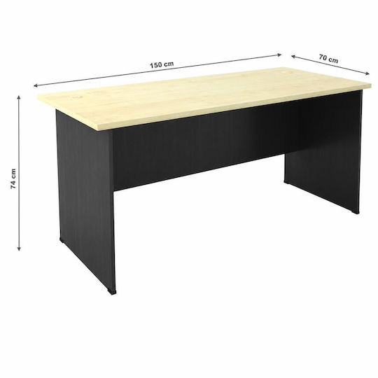 Επαγγελματικό Γραφείο Dark Ξύλινο Dark Grey 150x70x74εκ.