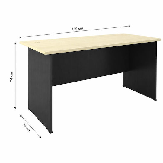 Birou Profesional din Lemn Nou Gri Închis 180x70x74cm EO126,1