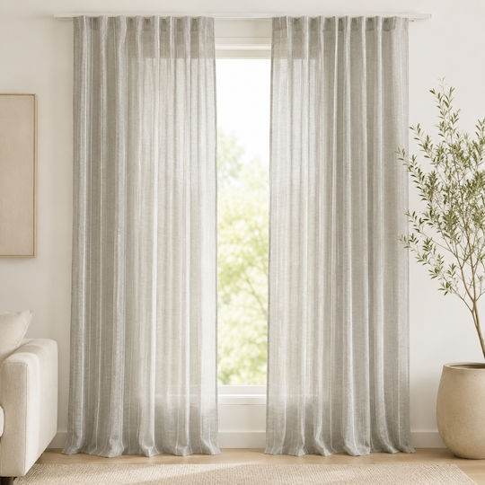 Kraft World Завеса с перделък сива 270x270 см