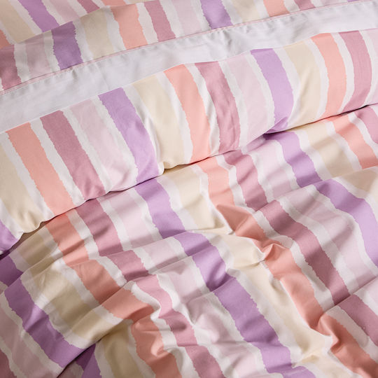 Das Home Σετ Μονά με Λάστιχο Multicolor 170x260cm