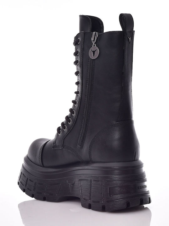 Damen-Kampfstiefel Schwarz