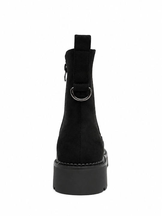Suede Women's Chelsea Ankle Boots Black
