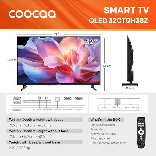 Smart-TV 32" HD Ready QLED 32CTQH38Z HDR (2026)