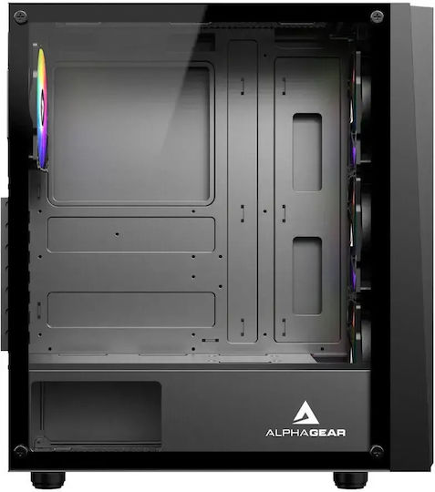 Shifter Gaming Midi Tower Computer Case with Side Window and RGB Lighting Black