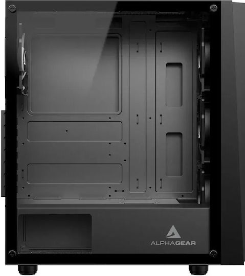Shifter Gaming Midi Tower Computer Case with Side Window and RGB Lighting Black