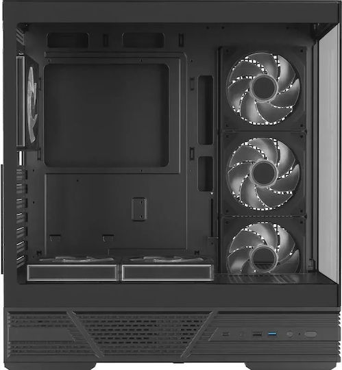 Dervish Mark 2 Gaming Midi Tower Computer Case with Side Window and ARGB Lighting Black