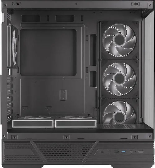 Dervish Mark 2 Gaming Midi Tower Computer Case with Side Window and ARGB Lighting Black