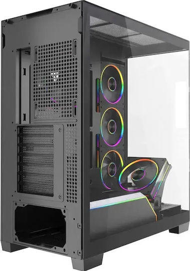 Mirage Mark 3 Gaming Midi Tower Computer Case with Side Window and ARGB Lighting Black