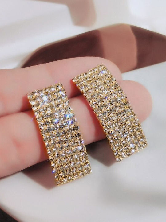 Set of 12 Pairs of Long Rhinestone Earrings