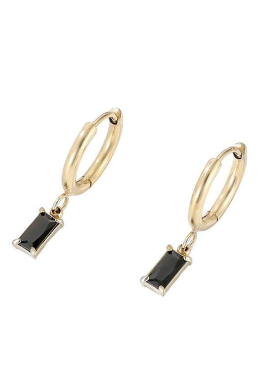 Steel Dangle Earrings Gold White Steel Dangle Earrings Gold White