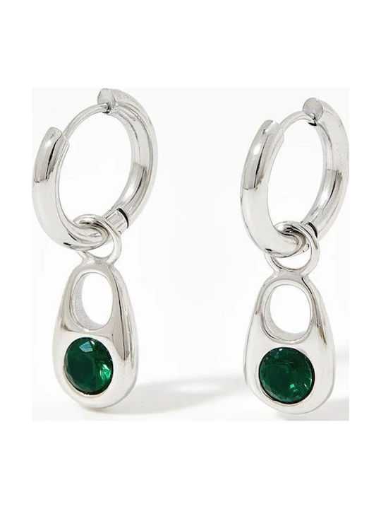 Silver Stainless Steel Dangle Earrings