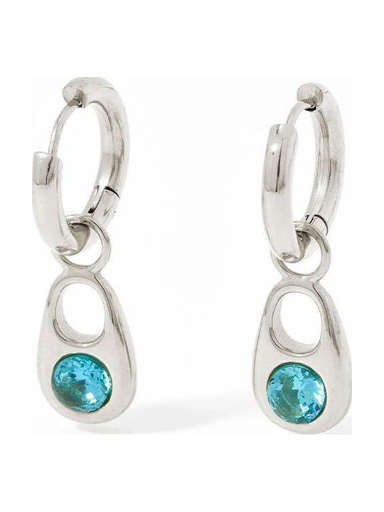 Silver Stainless Steel Dangle Earrings