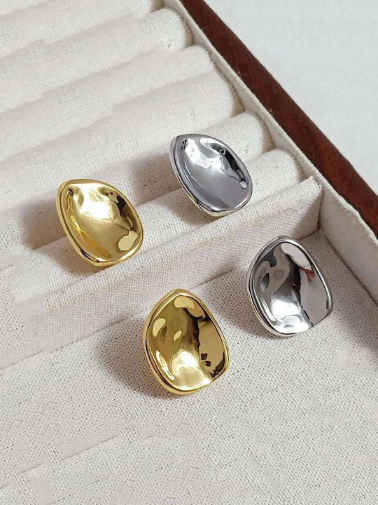Stainless Steel Oval Smooth Form Stainless Steel Oval Smooth Earrings Silver Earrings