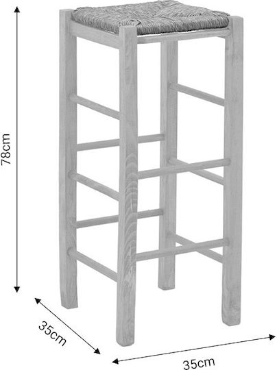 Taburet de Bar din Lemn, Culoare Nuc, 35x35x78 cm