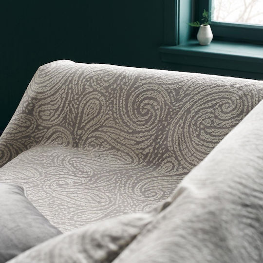Gofis Home Silver Three-Seater Sofa Throw Chenille 180x310cm Silver Beige 448/45