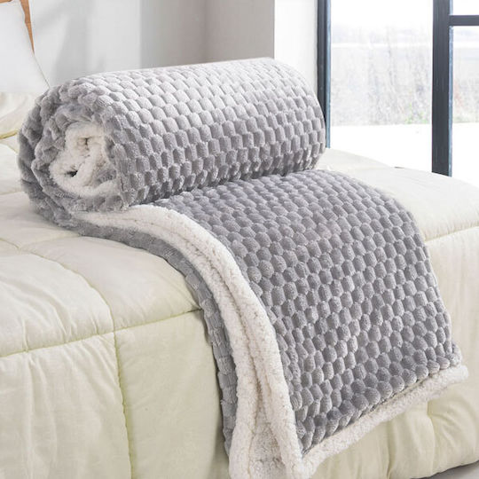 SpitiBazaar Sherpa Single Blanket 160x240cm Grey