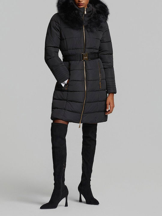 Long Women's Winter Puffer Jacket Black
