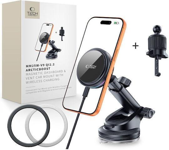Tech-Protect V9 Arcticboost Стойка за Телефон с Безжично Зареждане 25W MagSafe Черна Tech-Protect V9 Arcticboost Стойка за Телефон с Безжично Зареждане 25W MagSafe Черна