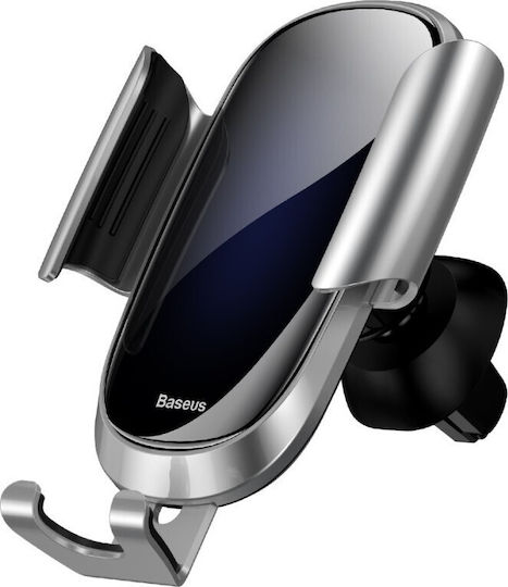 Baseus Glass Surface Gravity Car Mobile Mount 4" - 6" with Adjustable Hooks Silver