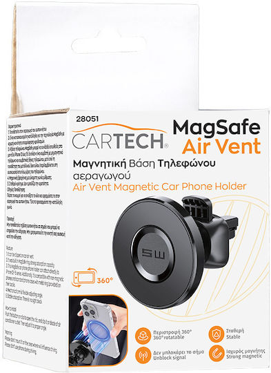 Cartech Suport Auto pentru Telefon cu magnet MagSafe Neagră
