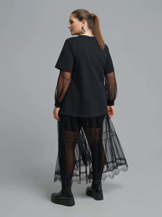Maxi T-shirt Φόρεμα Μαύρο