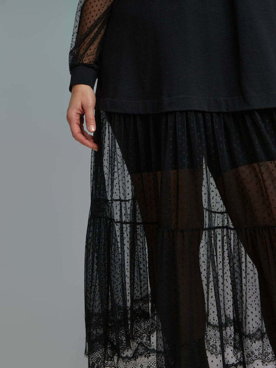 Maxi T-shirt Φόρεμα Μαύρο