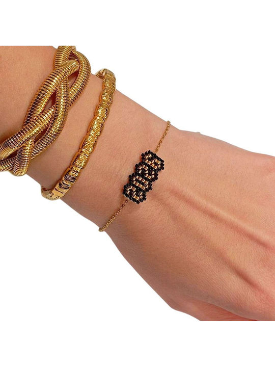 Damen Armband Glücksbringer Kette aus Stahl Vergoldet