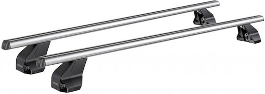 Menabo Car Roof Bars Aluminum 130cm for Fiat Qubo 5D 2007-2016 Set with Roof Rack Legs Silver