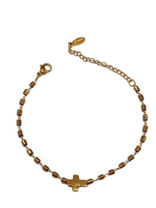 Women's Chain Bracelet with Cross Design Made of Steel Women's Chain Bracelet with Cross Design Made of Steel