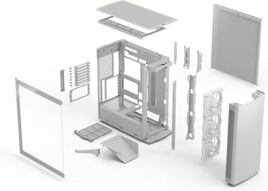 Define One Gaming Midi Tower Computer Case with Side Window White