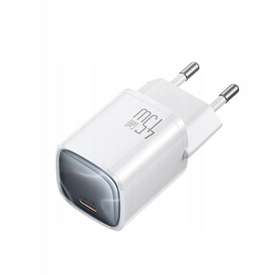 Mcdodo Зарядно Устройство с Вграден GaN Кабел с USB-C Порт 45W Quick Charge 3.0 Бял (Nano 45)