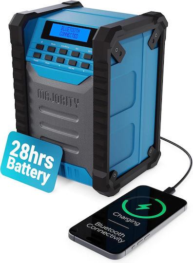 Landbeach Portable Bluetooth Jobsite Dab+ Ηχείο Bluetooth 30W με Ραδιόφωνο και Διάρκεια Μπαταρίας έως 28 ώρες Γαλάζιο
