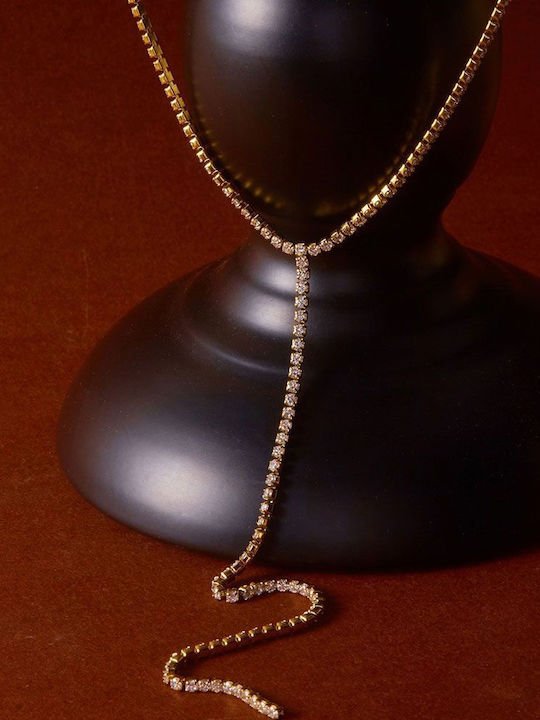 Halskette aus Stahl mit Zirkon Halskette aus Stahl mit Zirkon
