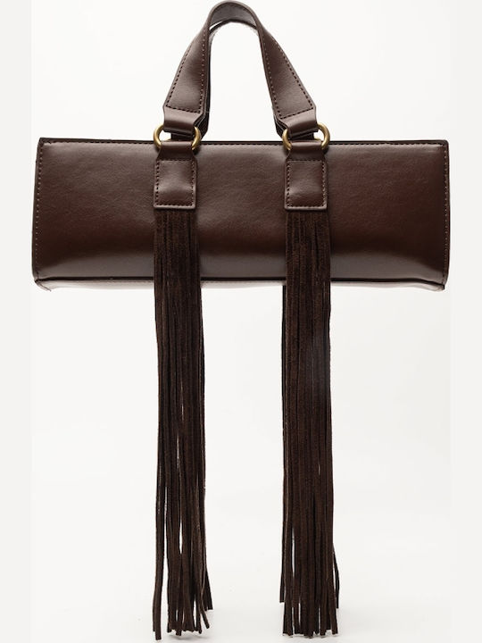 Knitted Women's Dark Brown Shoulder Bag